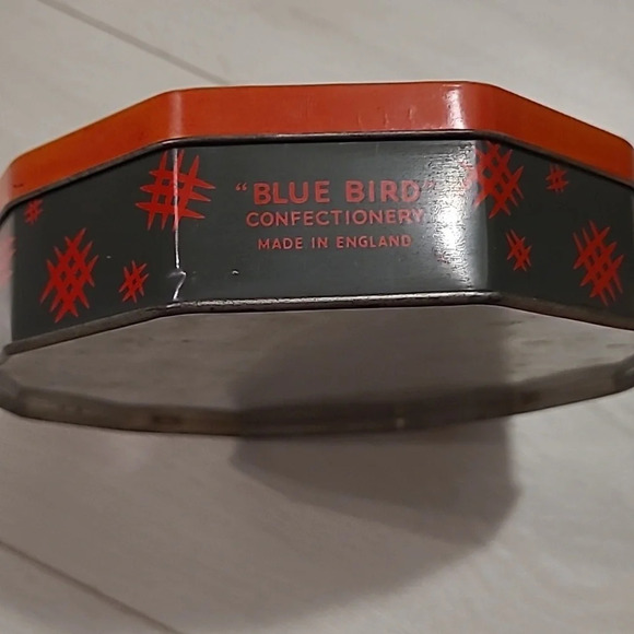 Vintage Tin Harry Vincent Biscuit Blue Bird Confectionery Tin Box w Roses Floral - Picture 6 of 6